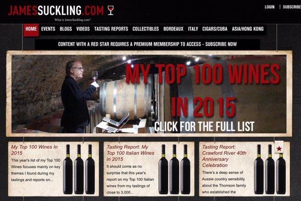Os 100 Melhores Vinhos de 2015, segundo James Suckling